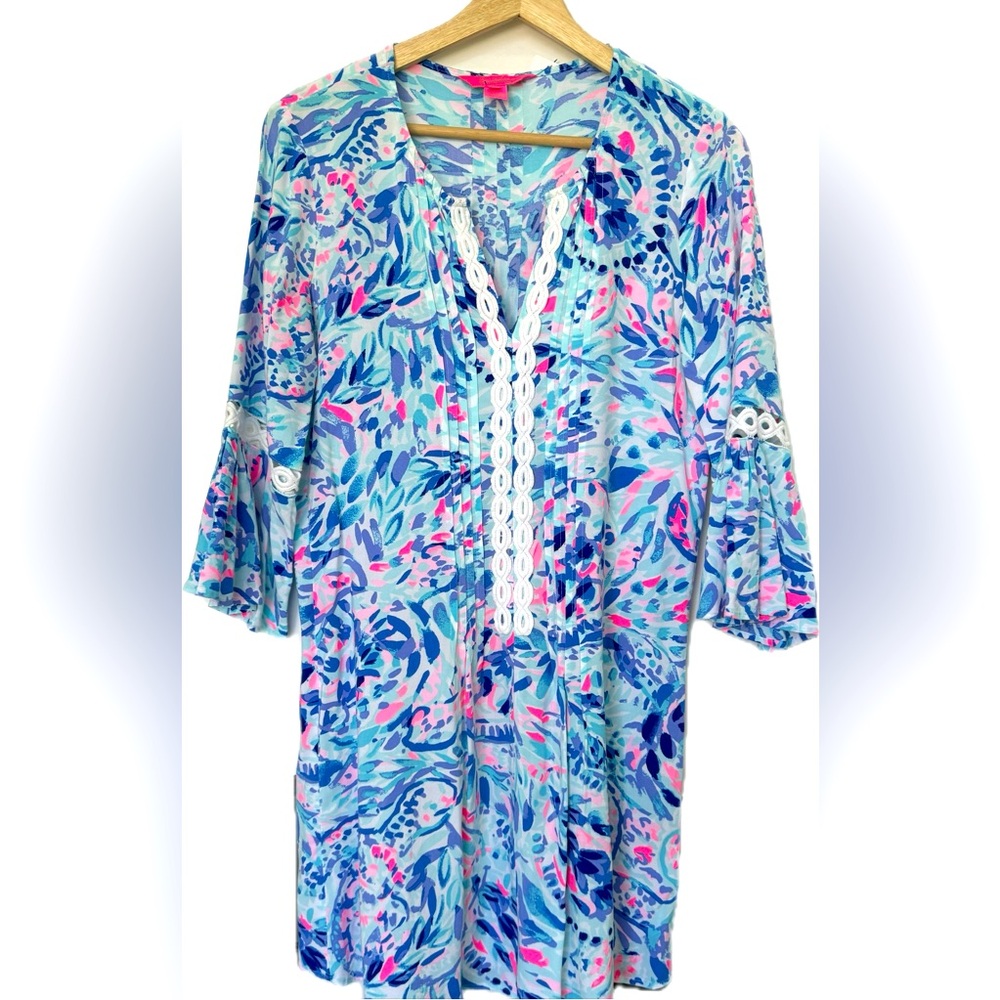 Lilly Pulitzer HOLLIE TUNIC DRESS #blue/pink #XS